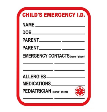 Child Emergency Sticker (Pack of 2)