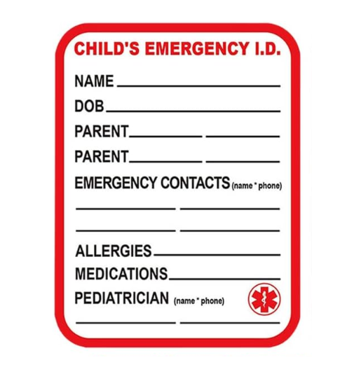 Child Emergency Sticker (Pack of 2)