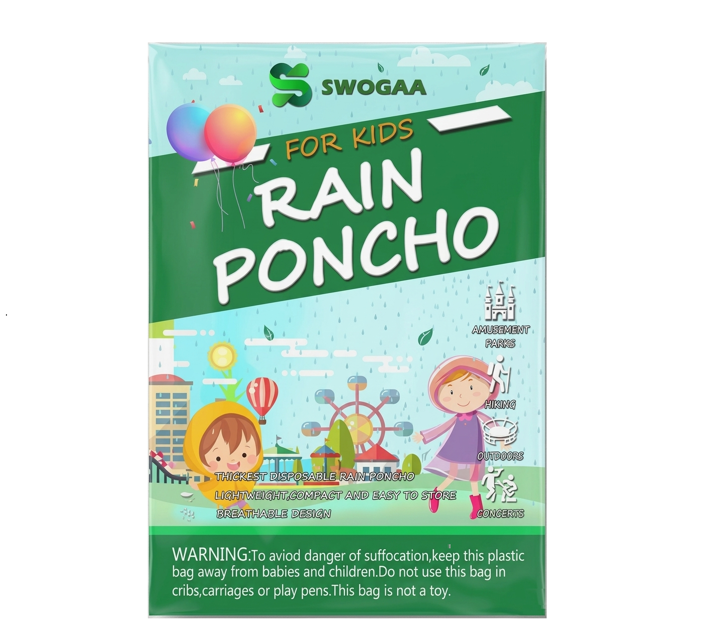 Kids Rain Poncho