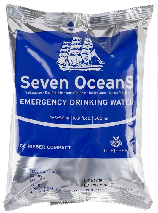 500ml - Seven Oceans Emergency Water Rations